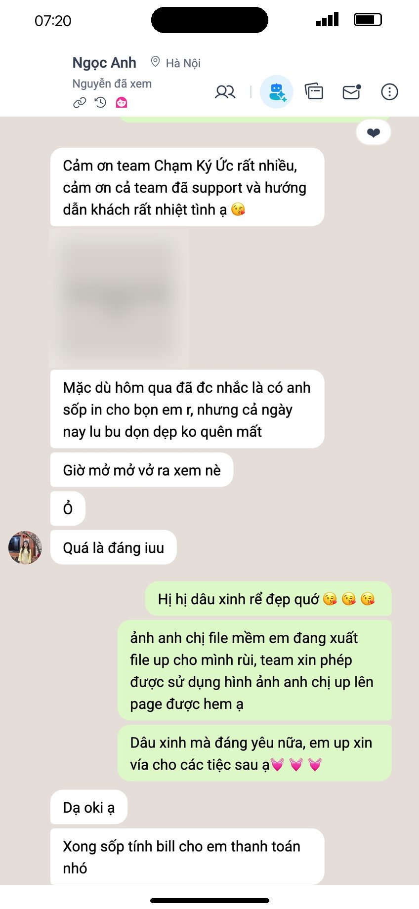 Tin nhắn khách Ngọc Anh