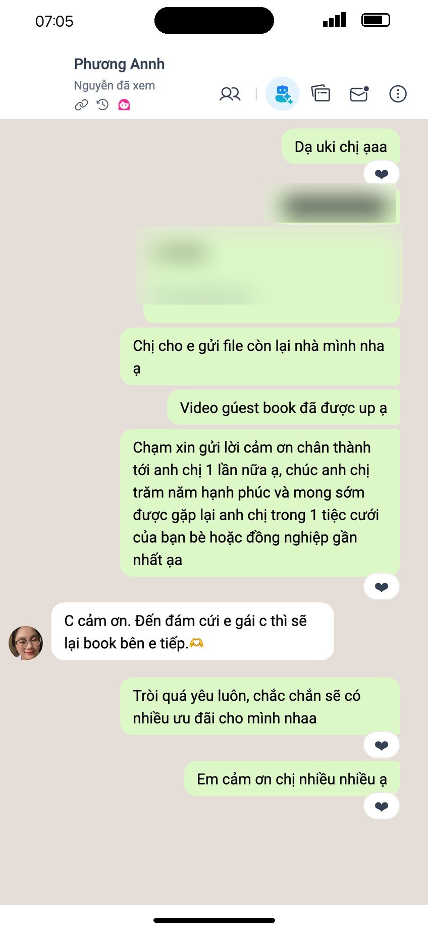 Tin nhắn khách Phương Anh
