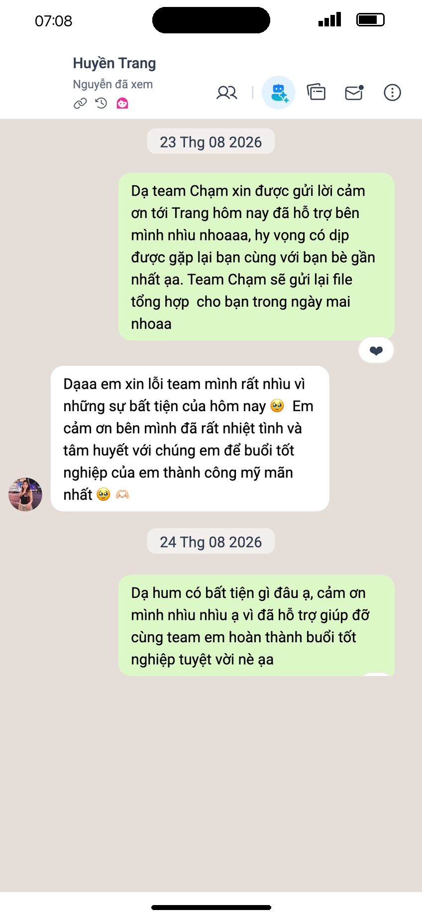 Tin nhắn khách Huyền Trang