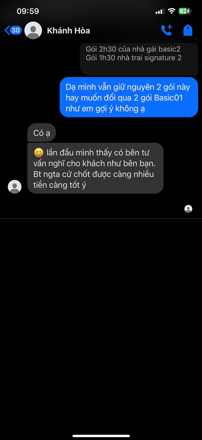 Tin nhắn khách Khánh Hòa